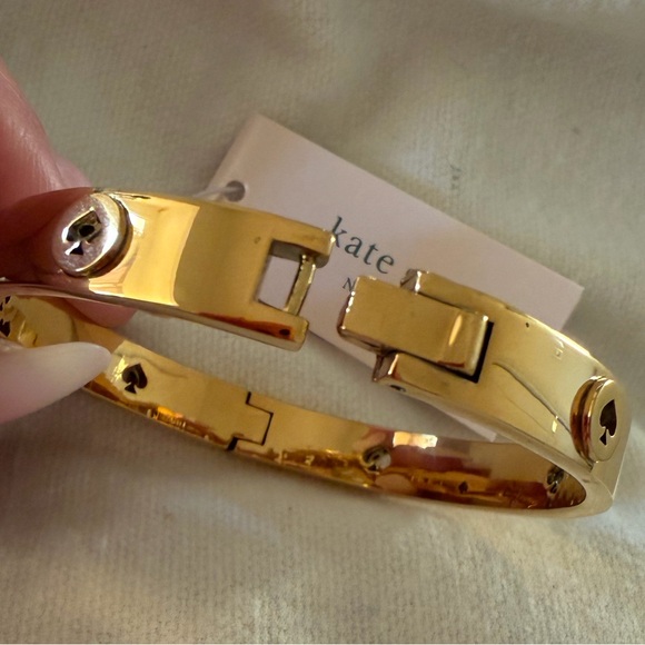 Kate Spade studded Gold Hinged banger Bracelet - Picture 5 of 13